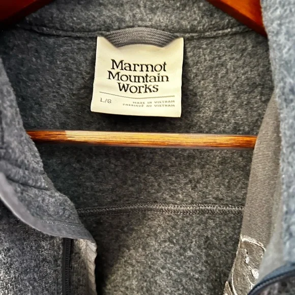 Men’s Marmot Gray Full-Zip Fleece Jacket size Large - Picture 2 of 4